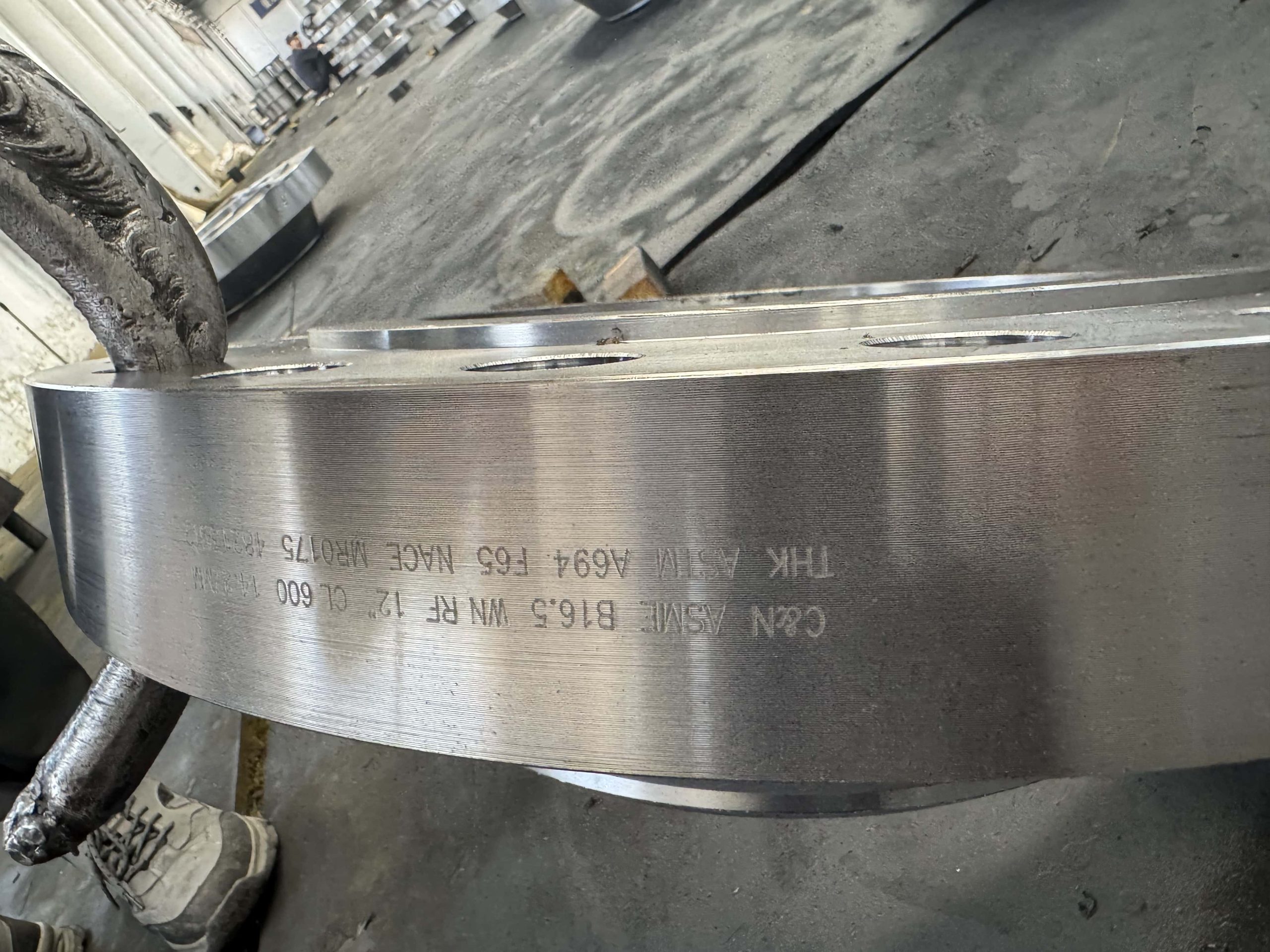 C&N ASME B16.5 WN RF 12 CL 600 14.27MM THK ASTM A694 F65 NACE MR0175
